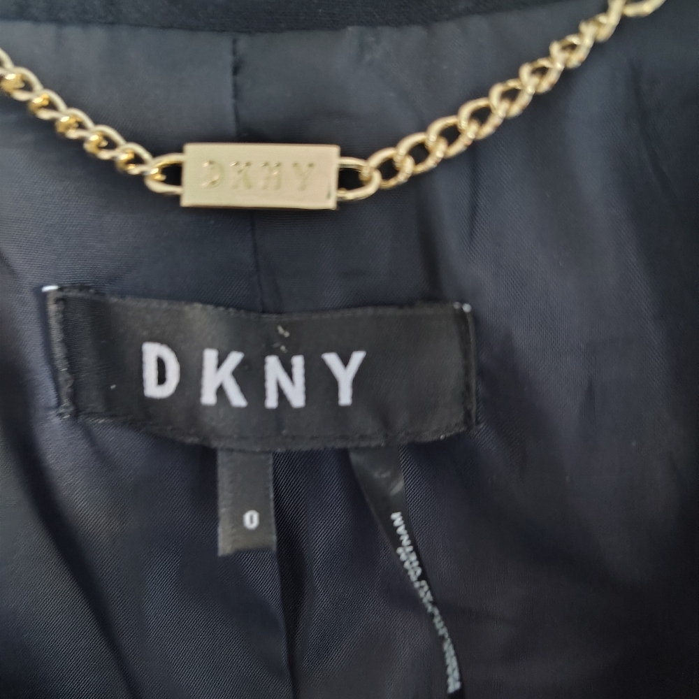 DKNY Women's Dark Blue Double-Breasted Blazer Size 0 - Picture 2 of 12